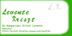 levente kriszt business card